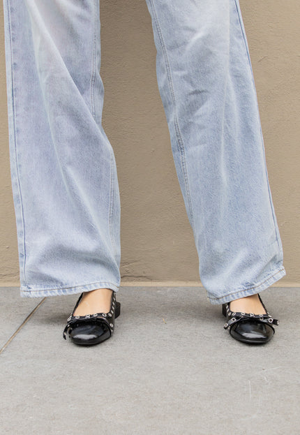 Foto Ballerina slingback studs zwart