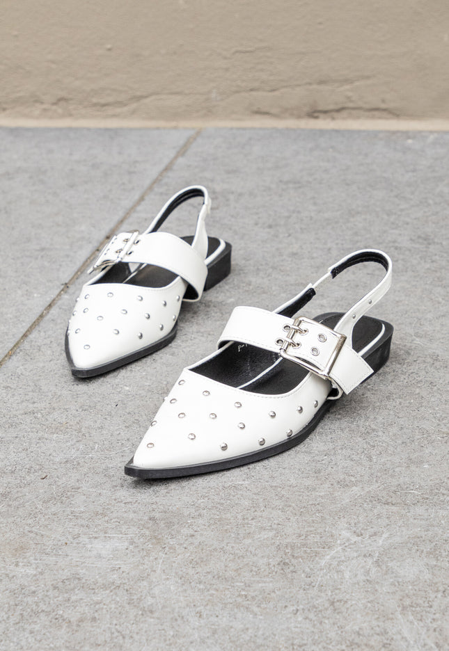 Foto Puntige loafers studs wit
