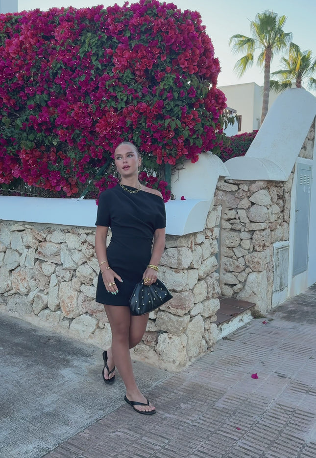 Black dress off shoulder