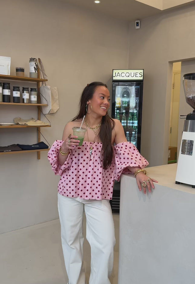 Bibi polkadots top pink