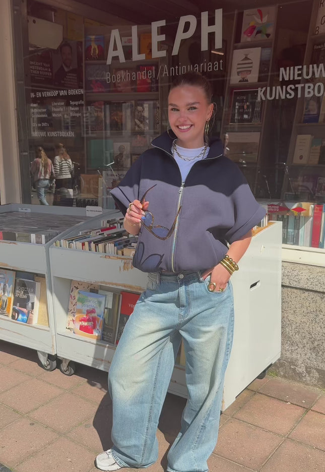 Zippervest Daisy blauw