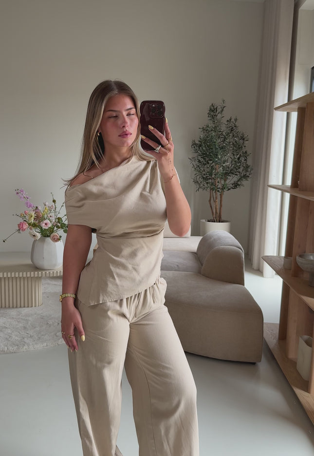 Top off shoulder Philou taupe