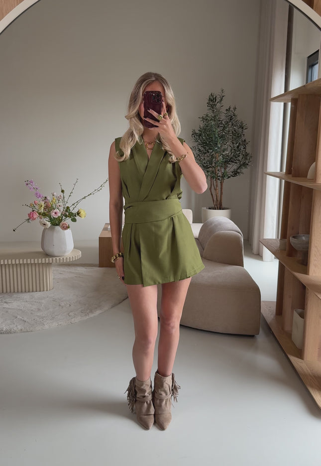 Kaat playsuit olivegreen