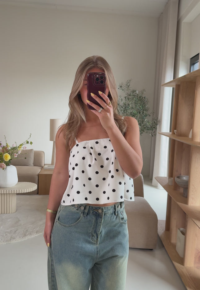 Guusje polkadots top wit