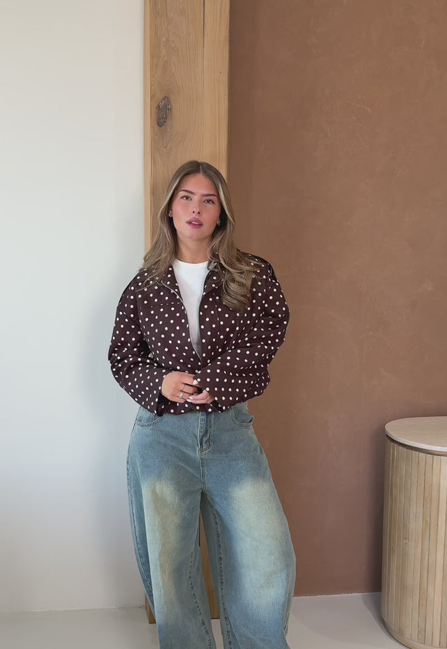 Bente polkadots jacket bruin
