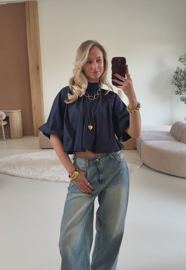 Jess blouse navy blauw
